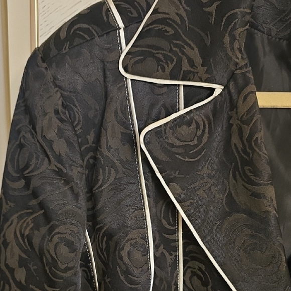 Black Tailored Pinstripe Suit Jacket - Picture 4 of 14